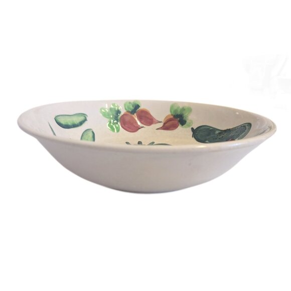 Vintage Hand Painted Ceramic Salad Serving Platter Veggie Relief Japan 11.5" - Picture 3 of 8